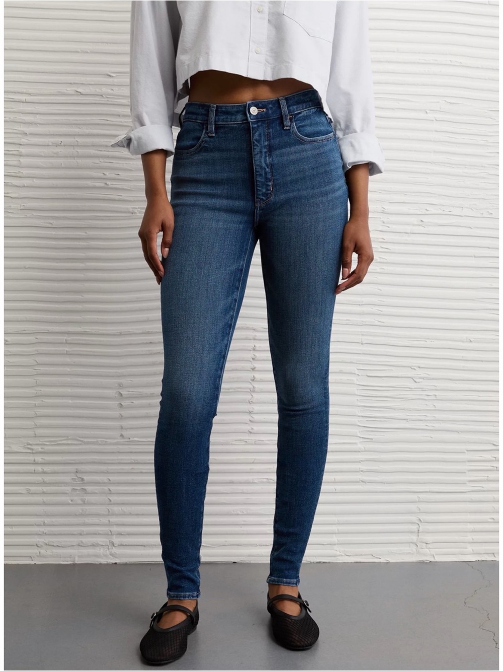 American Eagle Super Hi-Rise Jegging Denim Blue Skinny Jean 10